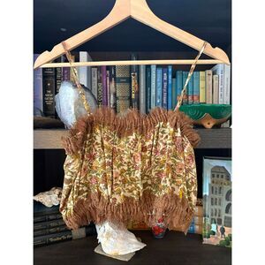 NWOT Gold Hawk Floral Cropped Tank Top Size Small